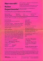 Nervenruh! Keine Experimente!