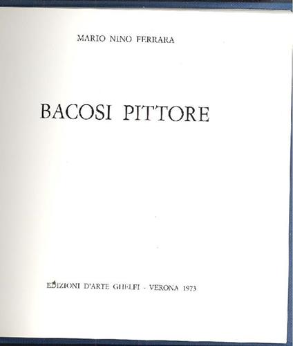 Bacosi Pittore - Mario Nino Ferrara - copertina