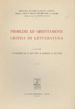 Problemi ed orientamenti critici di letteratura