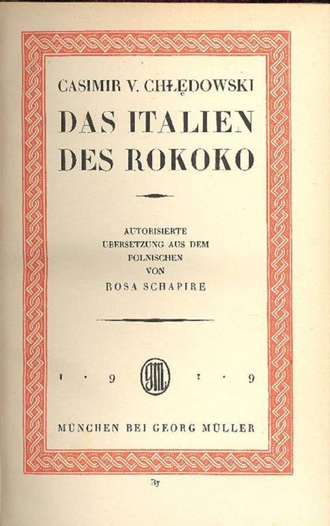 Das italien des Rokoko - Casimir von Chledowski - 2