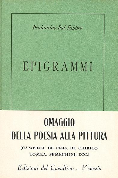 Epigrammi - Beniamino Dal Fabbro - copertina
