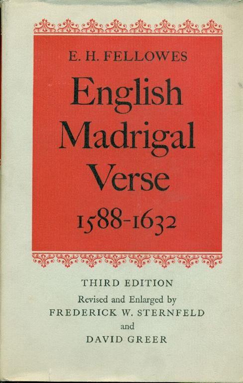 English Madrigal Verse 1588-1632 - E. H. Fellowes - copertina