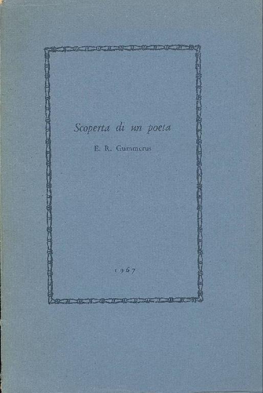 Scoperta di un poeta - E. R. Gummerus - copertina