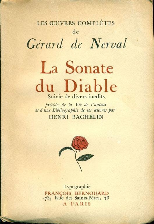 La Sonate du Diable - Gérard de Nerval - copertina
