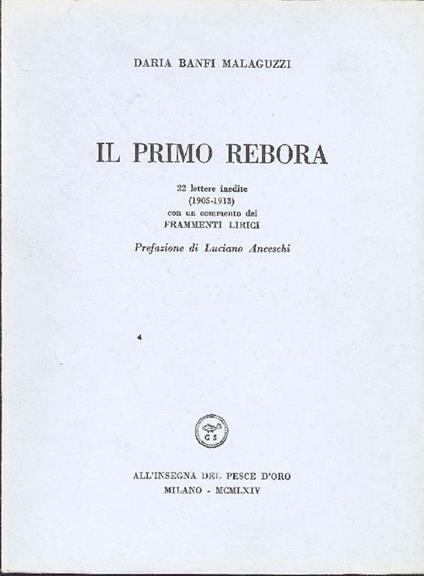 Il primo Rebora - Rebora - copertina