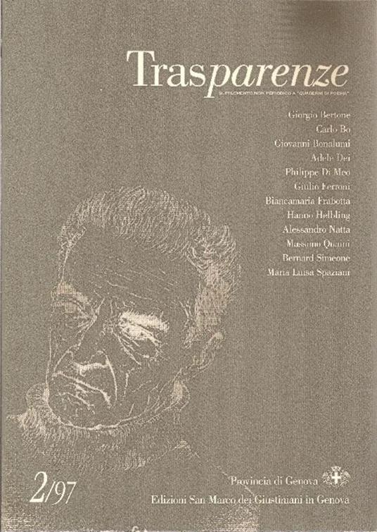 Supplemento non periodico a ''Quaderni di Poesià' a cura di Giorgio Devoto. N. 2, 1997 - copertina