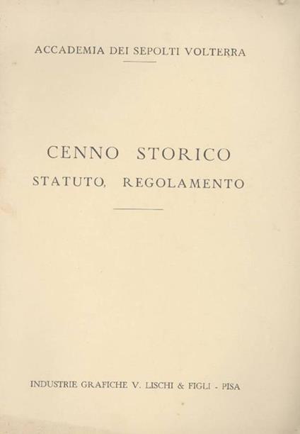 Cenno storico - copertina