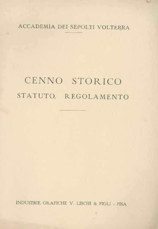 Cenno storico - copertina