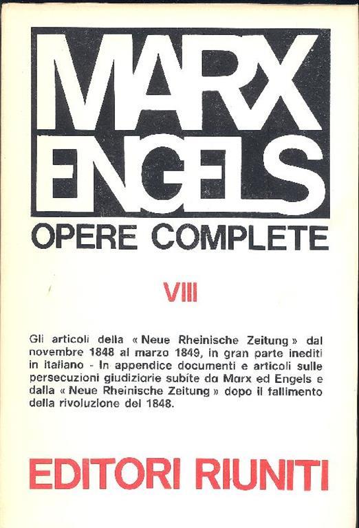 Opere complete - Karl Marx,Friedrich Engels - copertina