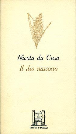 Il dio nascosto - Nicola da Cusa - copertina