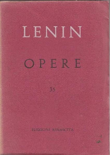 Opere complete 35 - Lenin - copertina