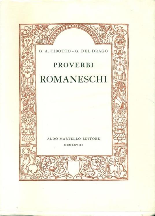 Proverbi romaneschi - Giuseppe A. Cibotto - copertina