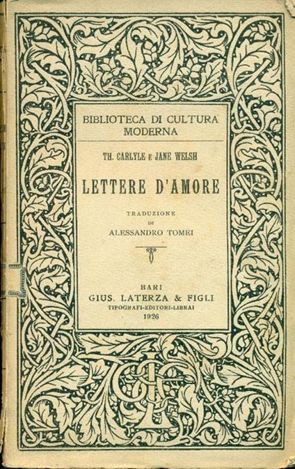 Lettere d'amore - Thomas Carlyle - copertina