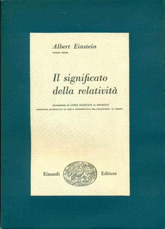 Il significato della relatività - Albert Einstein - copertina