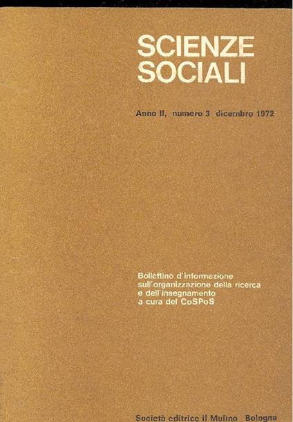 Scienze sociali. Dicembre 1972 - copertina