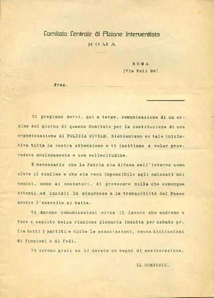 Delibera del 19 maggio 1915 - copertina