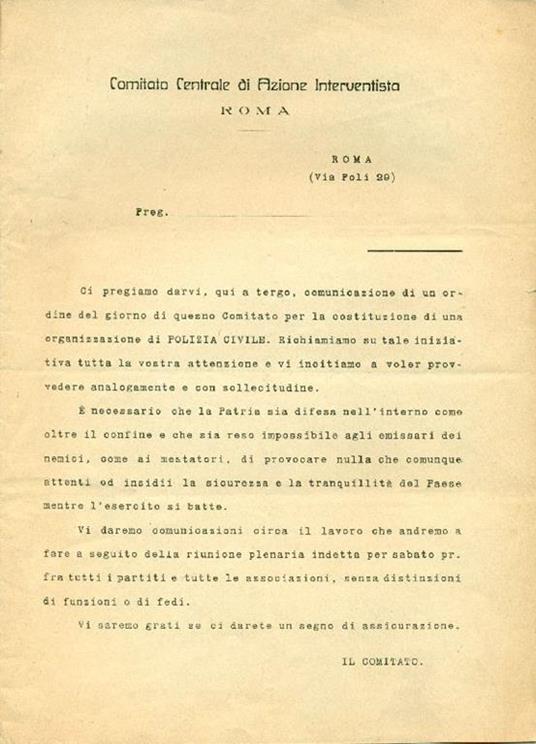 Delibera del 19 maggio 1915 - copertina