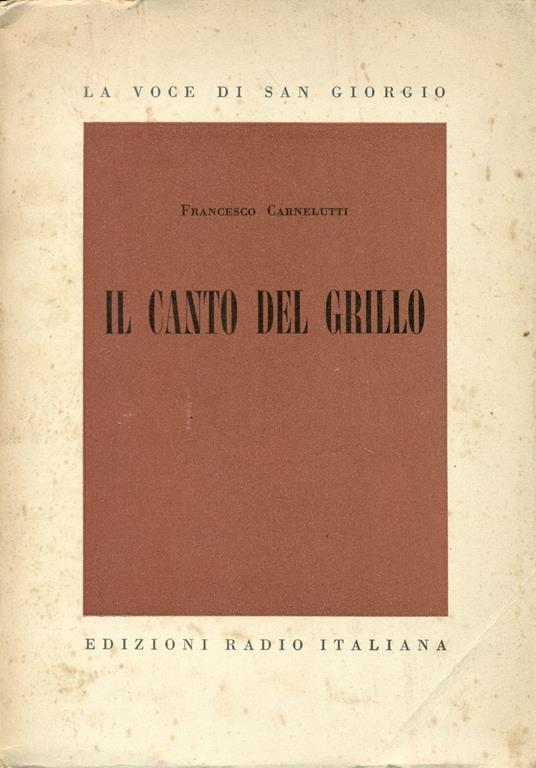 Il canto del grillo - Francesco Carnelutti - copertina