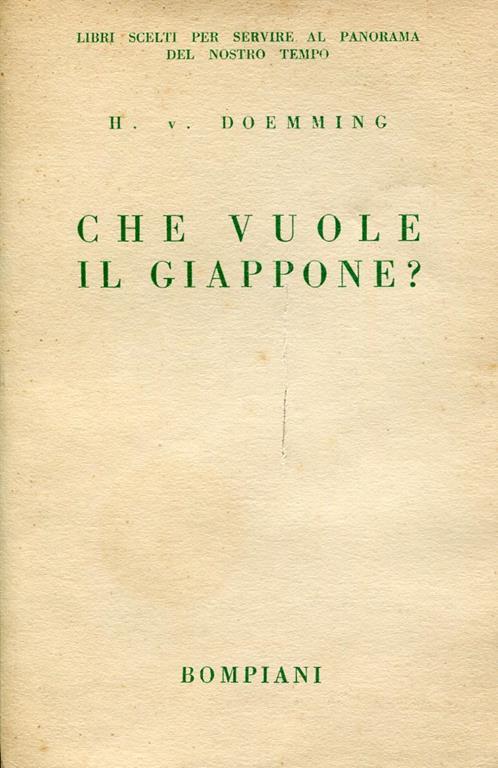 Che vuole il Giappone? - H. V. Doemming - copertina