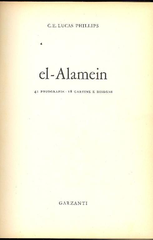El-Alamein - C. E. Lucas Phillips - copertina