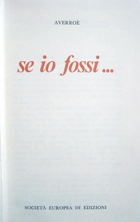 Se Io Fossi.. - Averroè - copertina