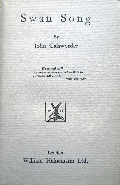 Swan Song - John Galsworthy - copertina