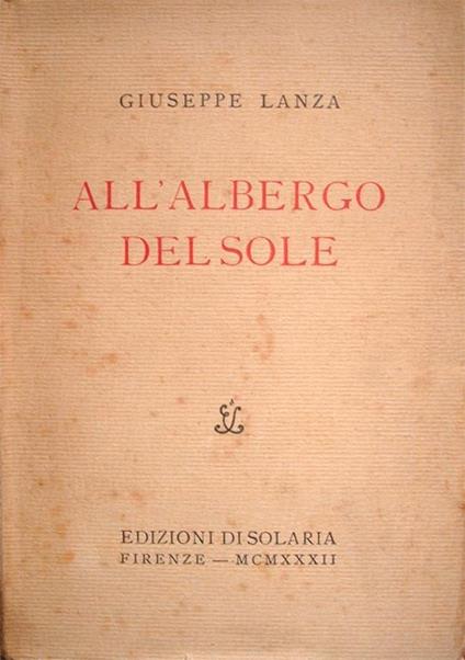 All'albergo del sole - Giuseppe Lanza - copertina