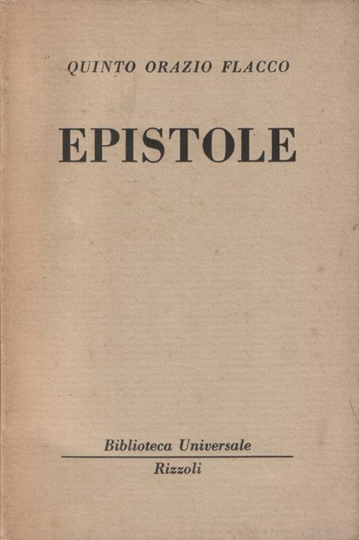 Epistole - Q. Flacco Orazio - copertina