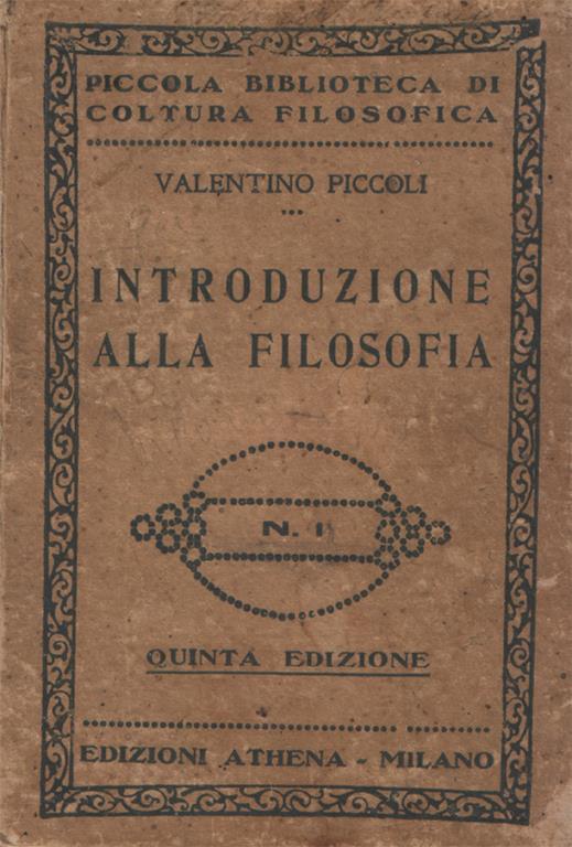 Introduzione alla filosofia - Valentino Piccoli - copertina