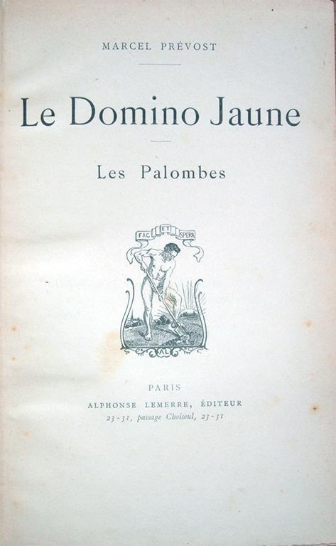 Le Domino Jaune - Les Palombes - Marcel Prévost - copertina