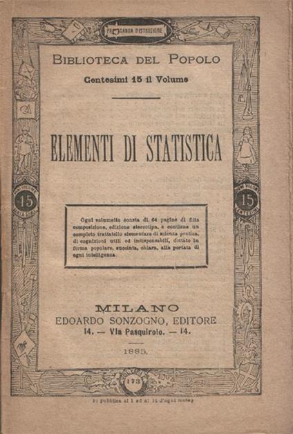 Elementi di statistica - copertina