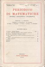 Periodico di matematiche. Storia - Didattica - Filosofia. Pubblicazione bimestrale. Febbraio 1952 - Serie IV - Vol. XXX - N. 1