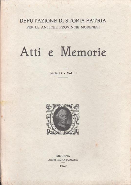 Atti e Memorie. Serie IX. Vol. II - copertina