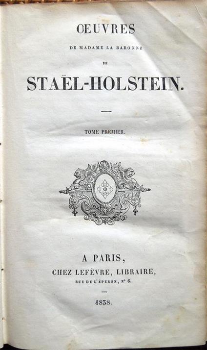 Oeuvres - madame de Staël - copertina