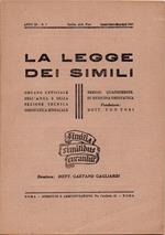 La legge dei simili. Periodico quadrimestrale di medicina omiopatica. Direttore: Dott. Gaetano Gagliardi. Anno XI. N. 1, Gennaio-Febbraio-Marzo-Aprile 1943