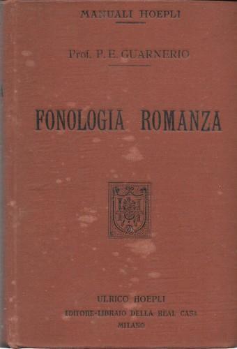 Fonologia Romanza - P. E. Guarnerio - copertina