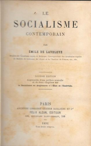 Le socialisme contemporain - Emile Laveleye - copertina