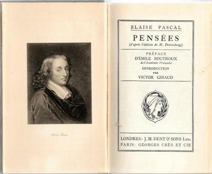 Pensées (d'apres l'edition de M.Brunsschvigg) - Blaise Pascal - copertina