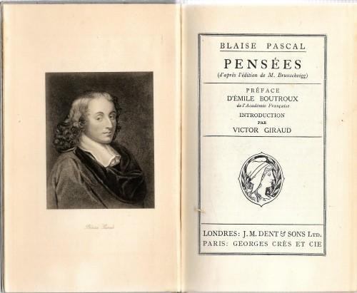 Pensées (d'apres l'edition de M.Brunsschvigg) - Blaise Pascal - copertina