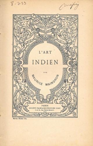 L' art indien - Maurice Maindron - copertina