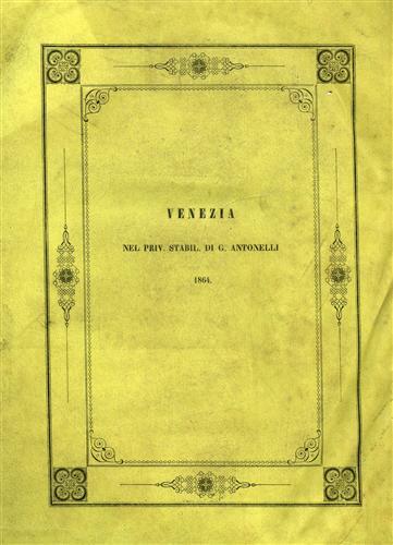 Memorie del R. Ist. Veneto di Scienze, Lettere ed Arti. Vol. XI, parte III. Dall'indice: Bianchetti,Giusep - copertina