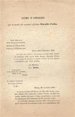 Lettere di condoglianze per la morte del membro effettivo Rinaldo Fulin