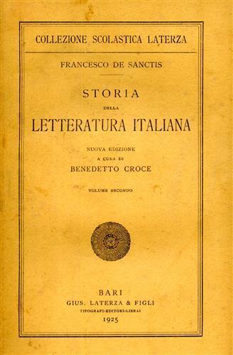 Storia della letteratura italiana. vol. II - Francesco De Sanctis - copertina