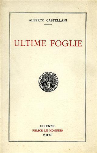 Ultime foglie - Alberto Castellani - copertina