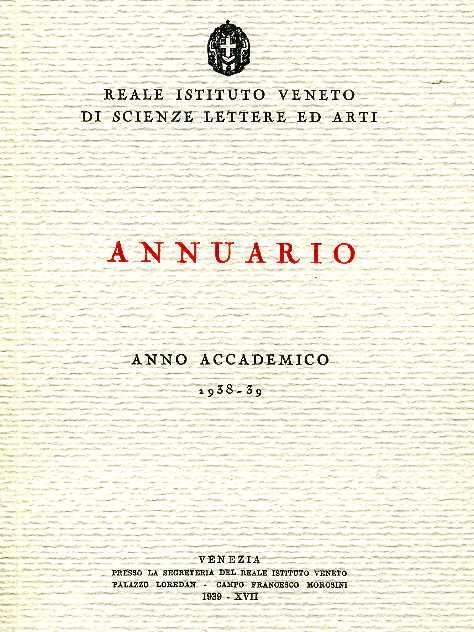 Annuario. Anno Accademico 1938. 39. Avvertenze, cenni storici, Sta - 2