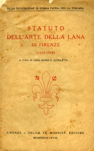 Statuto dell'Arte della Lana di Firenze ( 1317. 1319 ) - copertina