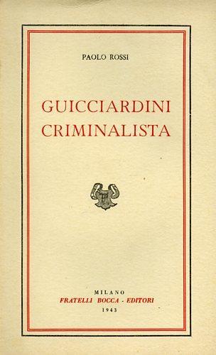 Guicciardini criminalista - Paolo Rossi - copertina