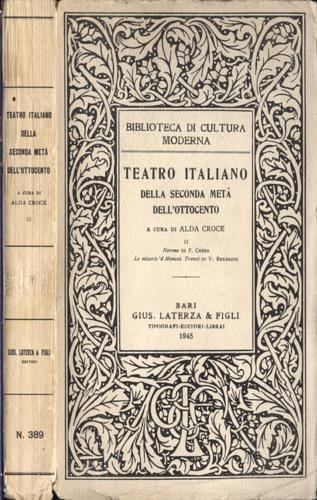 Teatro italiano della seconda metà dell'800 - Pietro Cossa - copertina