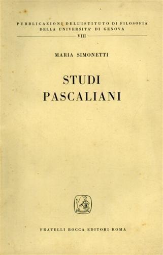 Studi pascaliani - Manlio Simonetti - copertina