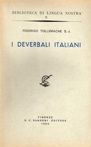 I deverbali italiani - F. Tollemache - copertina